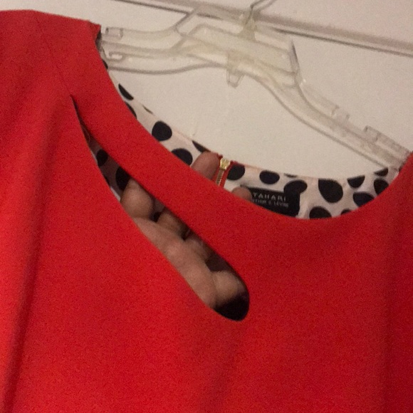 Tahari Orange Dress with Cutout - Picture 6 of 9